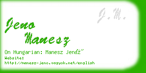 jeno manesz business card